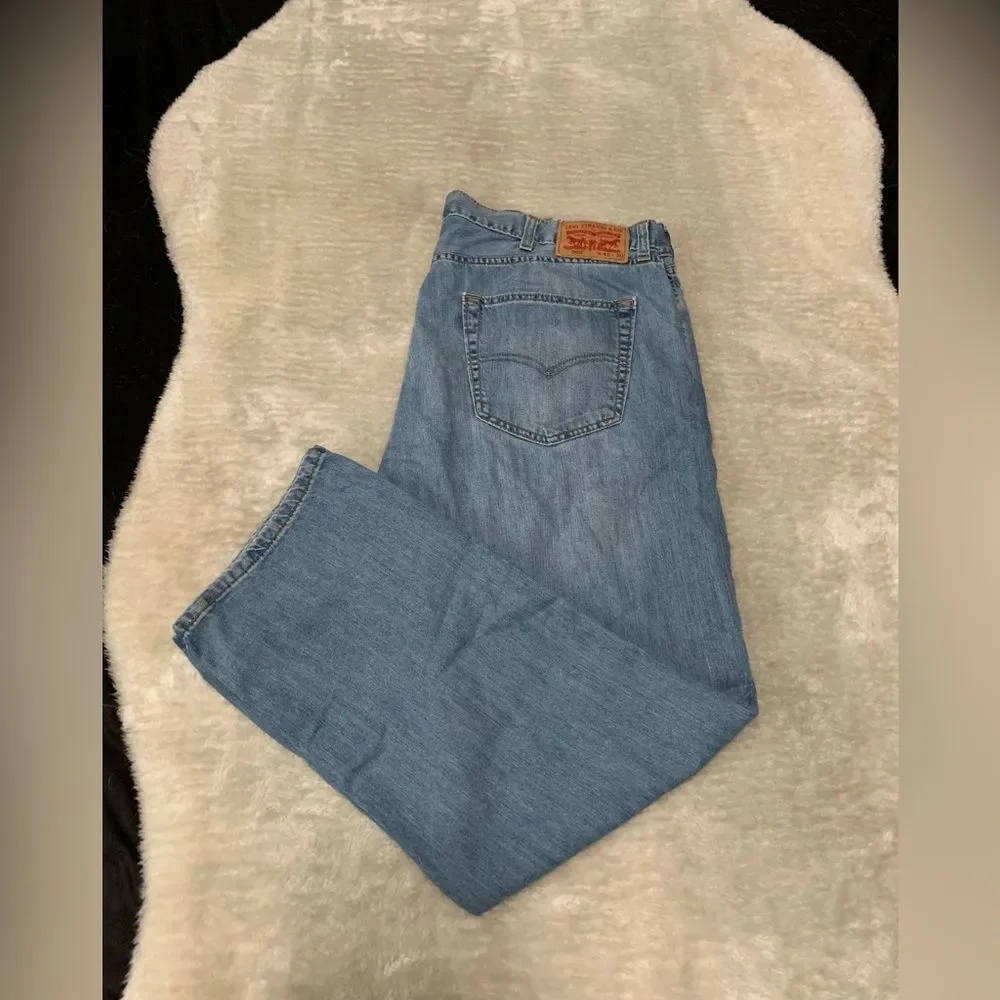 Levi’s 505 Mens 40x30 Straight Leg Denim‎ Blue Jeans Cotton Pants